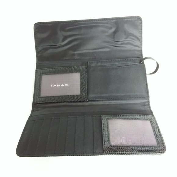 New Tahari | Black Textured Tri-Fold Wallet - Picture 2 of 9